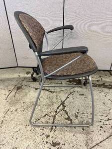 lot 17 image: Super Rare Funky Find  Versteel Designer Upholstered Sledbase Stack Guest Chair - In Excellent Condition