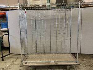lot 18 image: InterMetro Adjustable Chrome-Plated Wire Cart Mobile Shelving Storage Truck - NSF Approved - In Good Condition (69 x 59.5 x 24)