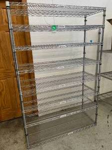 lot 22 image: 8-Tier Adjustable Chrome-Plated Wire Shelving Storage Rack - NSF Approved - In Good Condition(72 x 60 x 24)