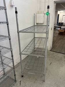 lot 23 image: AMCO 3-Tier Wire Cart Mobile Shelving Storage Truck - In Good Condition