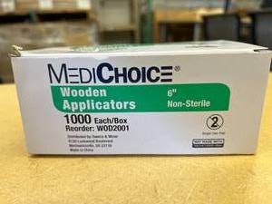 lot 27 image: NEW MediChoice WOD2001 1000-Pack 6 Single-Use Non-Sterile Wood Applicators