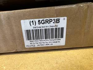 lot 68 image: 1 Case (2 each) NEW Grainger 5GRP3B 1.5 x 24 x 6 Steel Shelf Divider - Chrome
