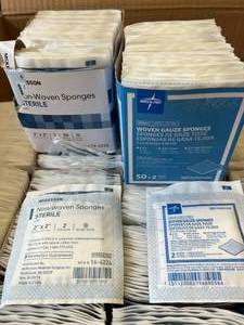 lot 40 image: Huge Lot of McKesson and Medline 2 x 2 Sterile Sponges
