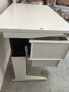 lot 66 image: Herman Miller Healthcare Power Height Adjustable Multi-Drawer Storage Desktop Table Workstation- Good Working Condition Needs Clean Up