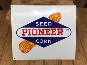 lot 109 image: Pioneer Seen Corn - Metal Sign 17 12 x 15