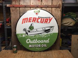 lot 115 image: Mercury Outboard Motor Porcelain Metal Sign