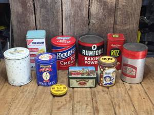 lot 127 image: 10 Vintage Metal Collector Tins - Classics