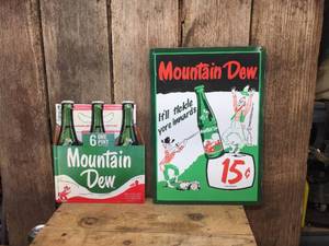lot 155 image: 2 Mt Dew Metal Signs - Classic