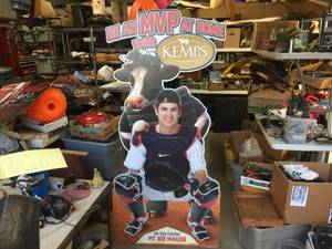 lot 212 image: MN TwinsKemps Joe Mauer Cardboard Standup Display