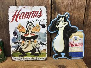 lot 214 image: 2 Hamms Old-Look Metal Beer Signs