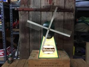 lot 219 image: Vintage Heineken Light-Up Windmill Display