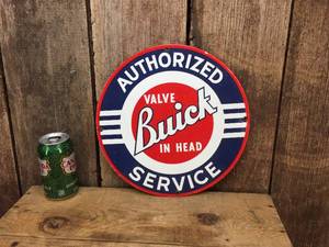 lot 224 image: Buick Authorized Service - Porcelain Rooney Type Sign