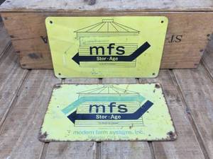 lot 234 image: 2 Vintage Modern Farm Systems Metal Signs