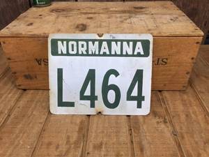 lot 235 image: Vintage Normanna Rural Address Metal Sign