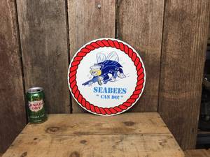 lot 237 image: Seabees Can Do Porcelain Metal Sign - 12