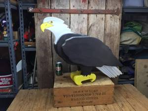 lot 255 image: Large Wooden Eagle Figure