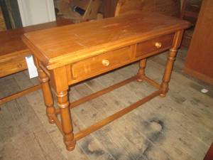 lot 38 image: (G1) Wood Accent Table with 2-Drawe...