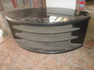 lot 53 image: (G1) TV Stand with Glass Shelves 50...
