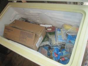 lot 109 image: (G1) Chest freezer full of frozen f...