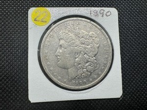 lot 22 image: 1890 Morgan Silver Dollar