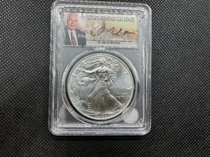 lot 42 image: 2020 American Silver Eagle Bowers Autographed PCGS Gem Uncirculated