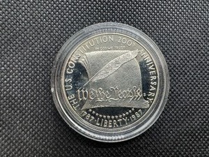lot 54 image: 1987-S  PROOF Silver Constitution Commemorative Silver Dollar