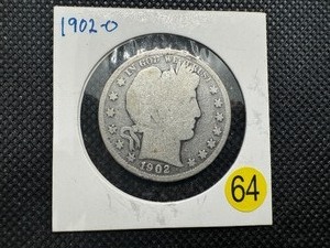 lot 64 image: 1902-O Silver Barber Half Dollar