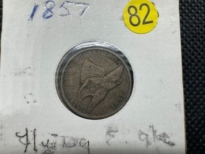 lot 82 image: 1857 Flying Eagle Cent - PCGS Price Guide for a G4 is $30