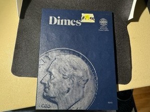 lot 85 image: 22 Silver Roosevelt Dimes and 12 Mercury Dimes in Whitman Book