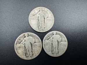 lot 88 image: Three Standing Liberty Quarters 1925, 1926, and 1928