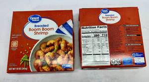 lot 10 image: A. 2x 10oz Breaded Boom Boom Shrimp