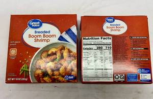 lot 13 image: A. 2x 10oz Breaded Boom Boom Shrimp