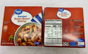 lot 14 image: A. 2x 10oz Breaded Boom Boom Shrimp
