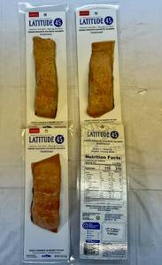 lot 23 image: E. 4x 4oz 45 Latitude 45 Smoke Roasted Atlantic Salmon-Ready to Eat