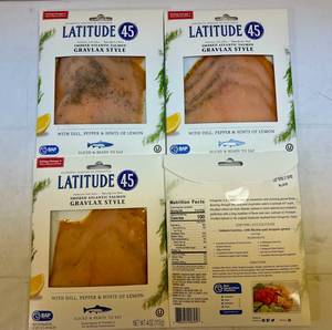lot 29 image: E. 4x 40z Latitude 45 Smoked Atlantic Salmon Gravlax Style-Sliced & Ready to Eat