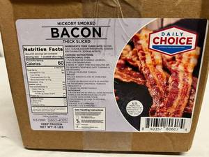 lot 40 image: U. 6lbs Hickory Smoked Bacon-Thick Sliced