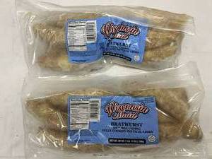 lot 64 image: K. 2x 1lb 12oz Wisconsin Maid Natural Casing Bratwursts