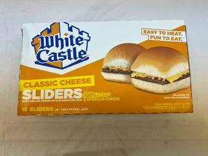 lot 91 image: A. 16 White Castle Sliders(8-Two Packs)