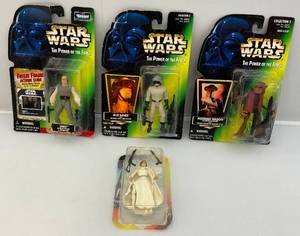 lot 23 image: Misc. STAR WARS Power Of The Force Action Figures (NIB) Packaging Beat Up A Little 1 Loose No Card