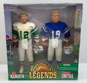 lot 35 image: STARTING LINEUP 12 Football Legends Action Figures Joe Namath & Johnny Unitas