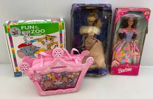 lot 37 image: Misc. Kids Toys (NIB) Barbie Boxes Beat Up