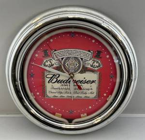 lot 174 image: Budweiser Round Neon Clock (Scratches Present) Untested Needs Power Cord