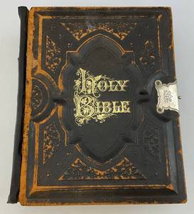 lot 199 image: 1887 Holy Bible Cover Loose Has Issues But Inside Is Great