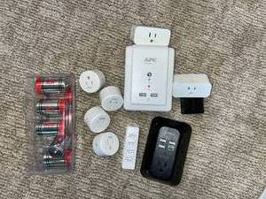 lot 46 image: Lot of Smart Plugs, Surge Protectors, USB Chargers, and C Batteries