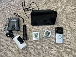 lot 49 image: Lot of Electronics Ring Video Doorbells, ThermoPro Thermometers, and More