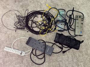 lot 63 image: Lot of Surge Protectors and Cables