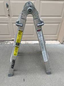 lot 171 image: Keller Extra Heavy Duty Telescoping Multi-Ladder - 300 lbs Capacity