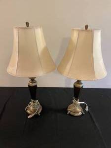 lot 180 image: Pair of Table Lamps with Shades