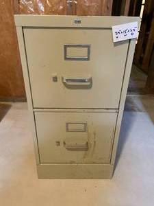 lot 184 image: Two-Drawer Metal File Cabinet