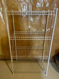 lot 202 image: White 4-Tier Wire Storage Rack